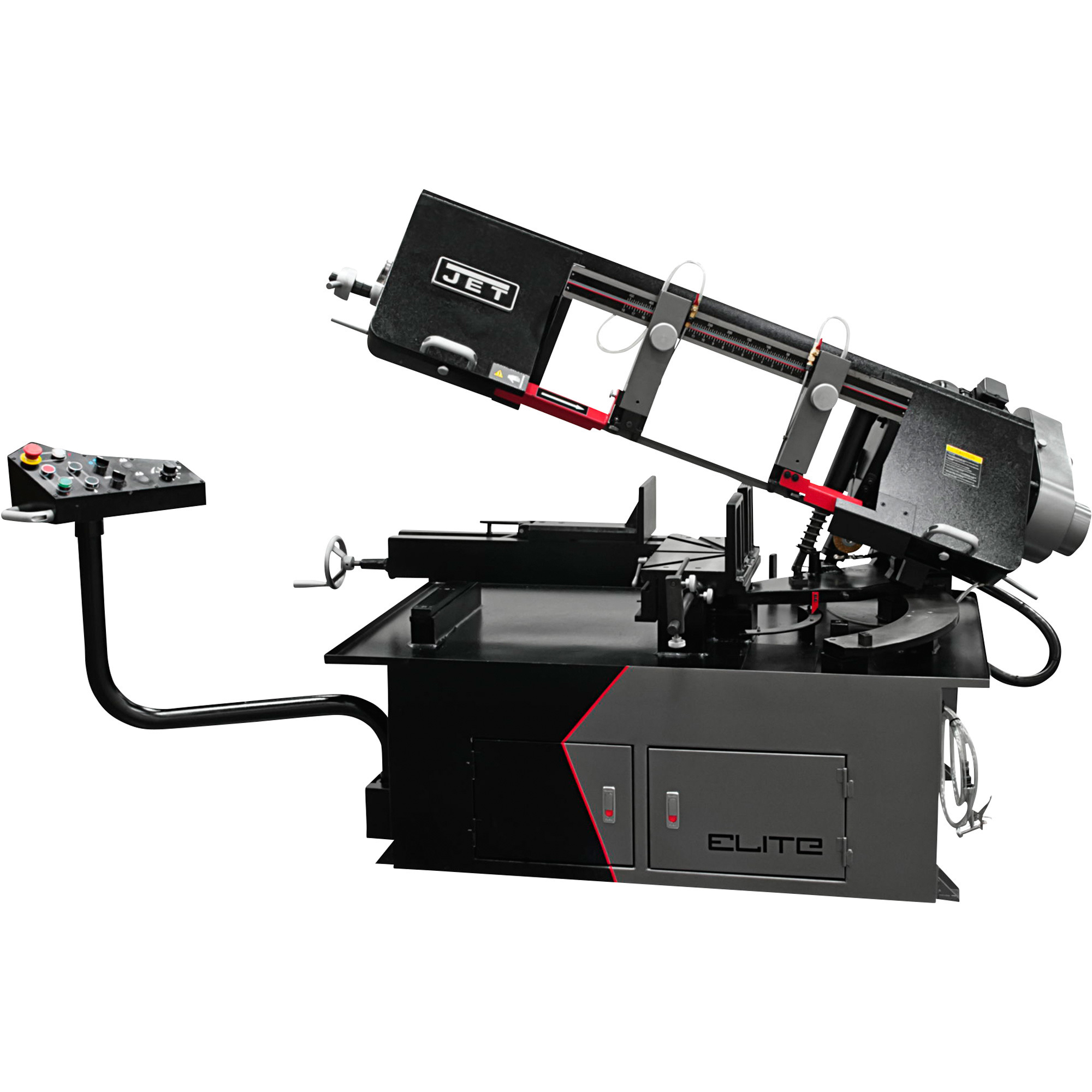 JET Elite Horizontal Metal Cutting Semi-Auto Variable Speed Dual Mitering Band Saw, 10in. x 18in., 2 HP, 230/460V, Model# EHB-1018VM